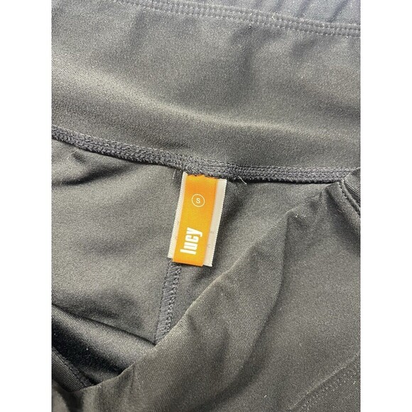 Lucy Women Small Black Elastic Waist Wide Leg Trouser Pant Pocket Zipper Crop - Picture 2 of 6